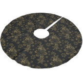 Gold Snowflake Tree Skirt Polyester Weihnachtsbaumdecke (Schrägansicht)