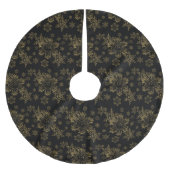 Gold Snowflake Tree Skirt Polyester Weihnachtsbaumdecke (Vorderseite)