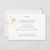 Gold Snowflake Wedding Details Card Einladung (Vorderseite)