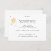 Gold Snowflake Wedding Details Card Einladung (Vorne/Hinten)
