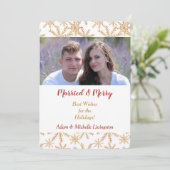 Gold Snowflake Weihnachts-Fotovorlage Feiertagskarte (Stehend Vorderseite)