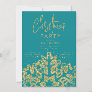 Gold Snowflake Weihnachts-Party für Unternehmen Aq Einladung