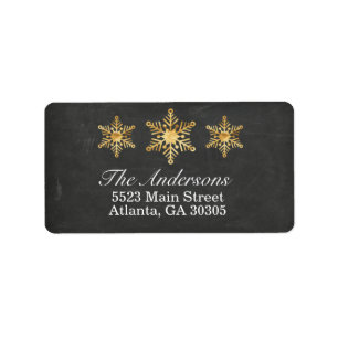 Gold Snowflake Weihnachtsadressen Labels Adressaufkleber