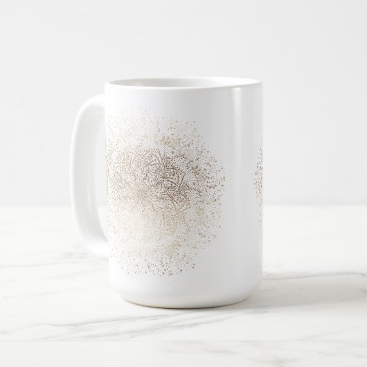 Gold Snowflake Weihnachtsfeiertag Tasse (Vorderseite Links)