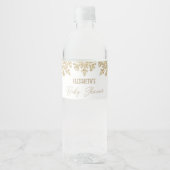 Gold Snowflake Winter Baby Dusche Wasserflaschenetikett (Vorderseite)