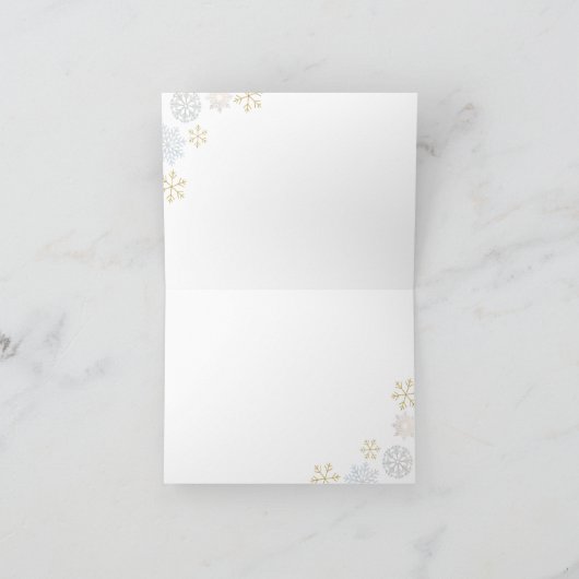 Gold Snowflake Winter Dankeschön Karte (Innenseite)