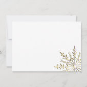 Gold Snowflake Winter Hochzeitsflaeche Note Mitteilungskarte (Rückseite)