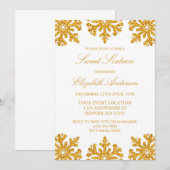 Gold Snowflake Winter Sweet 16 Einladung (Vorne/Hinten)