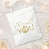 Gold Snowflake Winter Vielen Dank für Ihre Unterst Geschenktütchen (Ausgeschnitten)