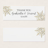 Gold Snowflake Winter Wedding Liebesmarken (Vorne & Hinten)