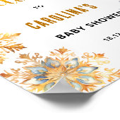 Gold Snowflakes Baby Dusche Begrüßungszeichen Poster (Ecke)