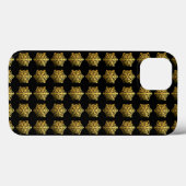 Gold Snowflakes Black Phone Case (Rückseite (Horizontal))