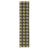 Gold Snowflakes Black Table Runner Kurzer Tischläufer (Vorderseite)