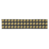 Gold Snowflakes Black Table Runner Kurzer Tischläufer (Horizontal)