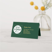 Gold Snowflakes Bow Green Christmas Tree Geschenkk Platzkarte (Rückseite)