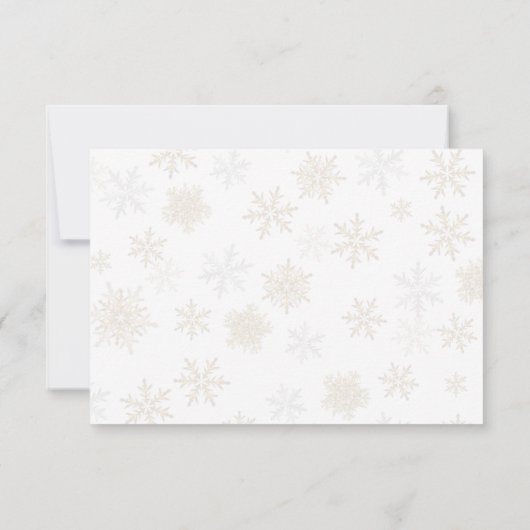 Gold Snowflakes Entrées Menü RSVP Karten (Rückseite)