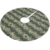 Gold Snowflakes Forest Green Christmas Tree Rock Polyester Weihnachtsbaumdecke (Schrägansicht)