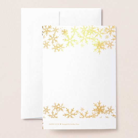 Gold Snowflakes Foto Christliche Weihnachten Folienkarte (Rückseite mit Umschlag)