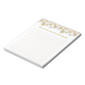 Gold Snowflakes Frohe Weihnachten Lined Notizblock (Rotiert)