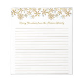 Gold Snowflakes Frohe Weihnachten Lined Notizblock (Vorderseite)