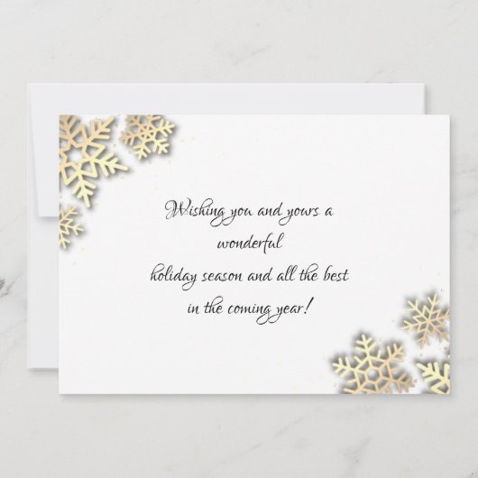 Gold Snowflakes Happy Holidays Baby Foto (Rückseite)