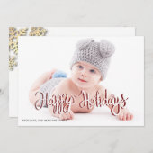 Gold Snowflakes Happy Holidays Foto (Vorne/Hinten)