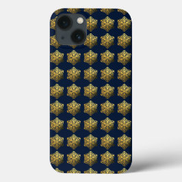 Gold Snowflakes Navy Phone Case