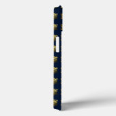 Gold Snowflakes Navy Phone Case (Rückseite / Rechts)