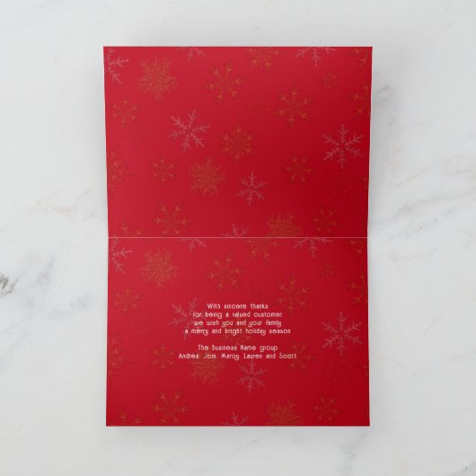 Gold Snowflakes Office Foto Weihnachten (Innenseite)