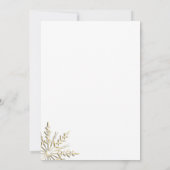 Gold Snowflakes on White Winter Wedding Einladung (Rückseite)