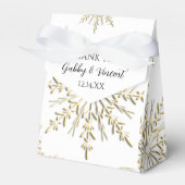 Gold Snowflakes on White Winter Wedding Geschenkschachtel (Vorderseite)