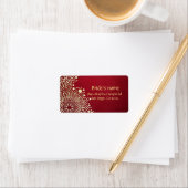 Gold Snowflakes Red Christmas Address Label Adressaufkleber (Insitu)