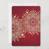 Gold Snowflakes Rote Weihnachtskarte Einladung (Rückseite)