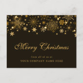 Gold Snowflakes Unternehmen Weihnachten Gruß Postkarte (Vorderseite)