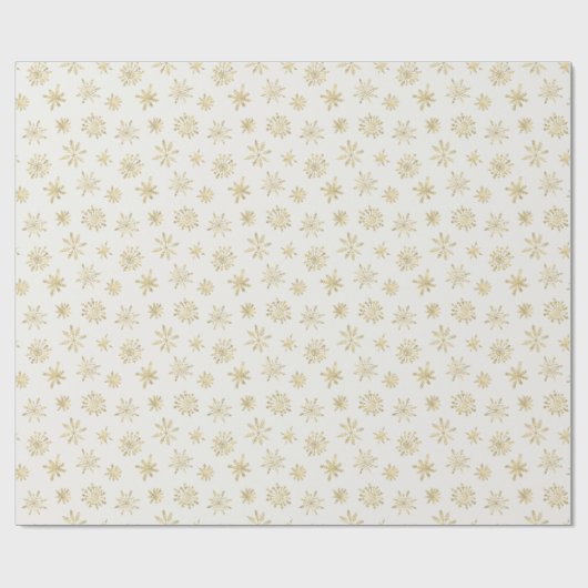 Gold Snowflakes Weihnachten Geschenkpapier (Flach)