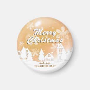 Gold Snowflakes Weihnachten Weihnachten Frohes Neu Magnet