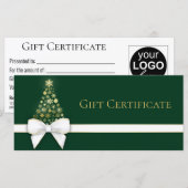 Gold Snowflakes Weihnachtsbaum Bow Green Geschenkk (Vorne/Hinten)