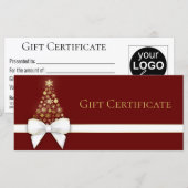 Gold Snowflakes Weihnachtsbaum White Bow Geschenkk (Vorne/Hinten)