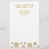Gold Snowflakes Weihnachtsbrief Schreiben Papier (Vorderseite)