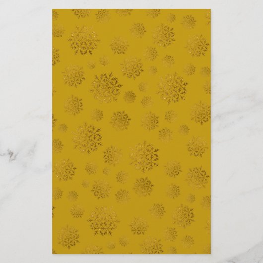 Gold Snowflakes Weihnachtsbrief Schreiben Papier (Rückseite)