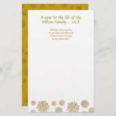 Gold Snowflakes Weihnachtsbrief Schreiben Papier (Vorne/Hinten)