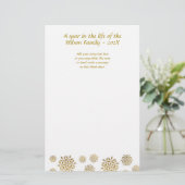 Gold Snowflakes Weihnachtsbrief Schreiben Papier (Stehend Vorderseite)