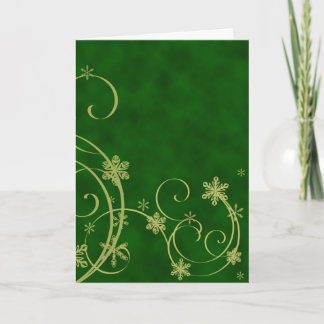 Gold Snowflakes Weihnachtskarte Feiertagskarte