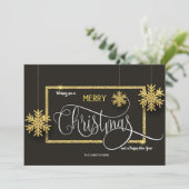 Gold Snowflakes Weihnachtskarte Feiertagskarte (Stehend Vorderseite)