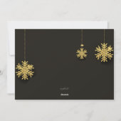 Gold Snowflakes Weihnachtskarte Feiertagskarte (Rückseite)