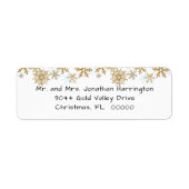 Gold Snowflakes White Christmas Address Labels (Vorne)