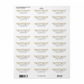 Gold Snowflakes White Christmas Address Labels (Vorne)