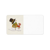 Gold Snowman Address Labels