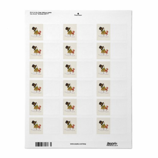 Gold Snowman Address Labels Adressaufkleber (Vorne)