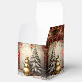 Gold Snowman Christmas Tree Holiday Favor Box Geschenkschachtel (Geöffnet)